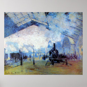 Póster Gare Saint-Lazare Train Station by Claude Monet