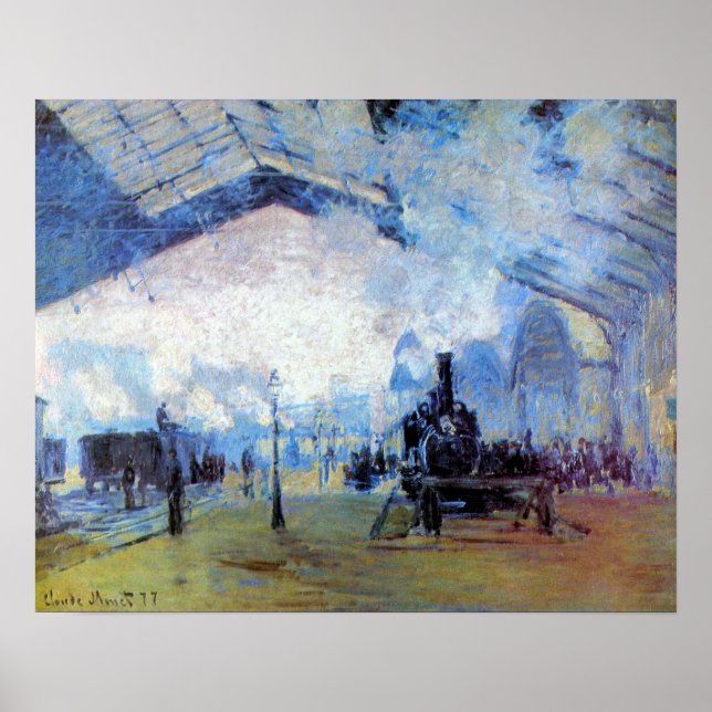 Póster Gare Saint-Lazare Train Station by Claude Monet (Frente)