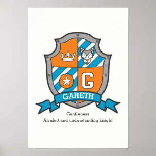 Póster Gareth boys G name significa naranja escudo poster