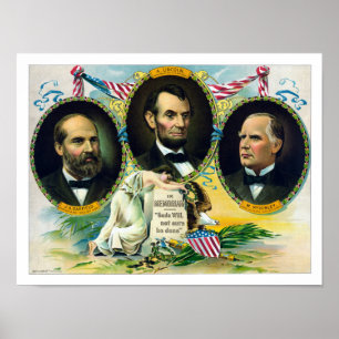 Póster Garfield, Lincoln y McKinley — En Memoriam