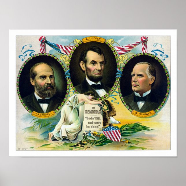 Póster Garfield, Lincoln y McKinley — En Memoriam (Frente)