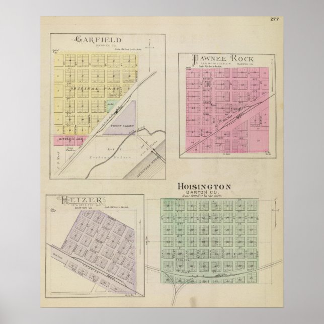Póster Garfield, Pawnee Rock, Heizer, Hoisington, Kansas (Frente)