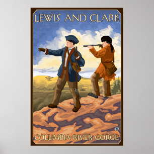 Póster Garganta de Lewis y de Clark - del río Columbia,