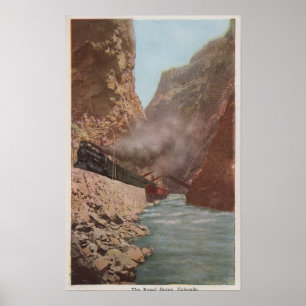 Póster Garganta real, CO - vista del tren junto al río