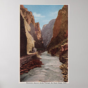 Póster Garganta real, CO - vista del tren, río