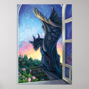 Póster Gargoyle Guardian Fantasy Art
