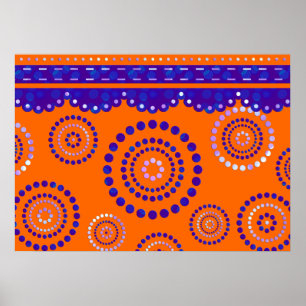 Póster Garland ARTdeco azul violeta + tu color de fondo