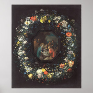 Póster Garland of Flowers - Frans Francken Bella Artes