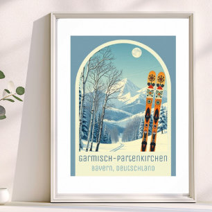 Póster Garmisch-Partenkirchen Alemania Deutschland esquí