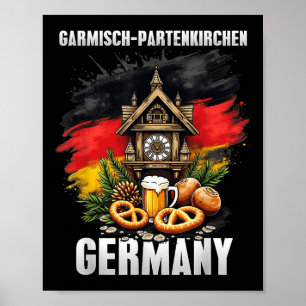 Póster Garmisch-partenkirchen Alemania Souvenir Travel