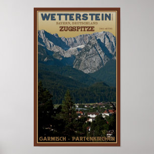 Póster Garmisch - Zugspitze sobre ciudad