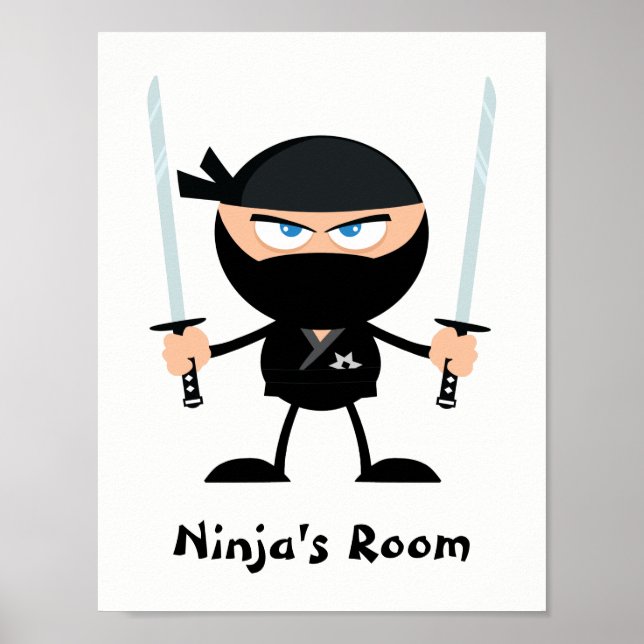 Póster Garrio Ninja Dos Katana del cinturón negro persona (Frente)