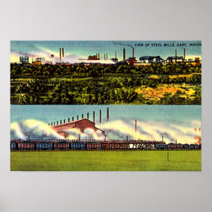 Póster Gary, Indiana Steel Mills 1930
