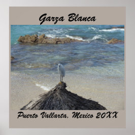 Póster Garza Blanca en Puerto Vallarta océano azul acuáti