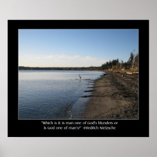 Póster Garza con la cita de Nietzsche