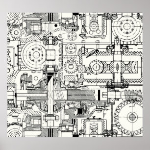 Póster Gases De Gálibo: Máquinas Técnicas Sin Marea.