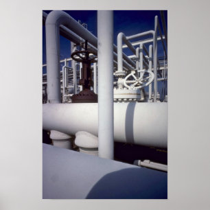 Póster Gasoducto de refinería de petróleo