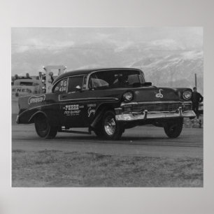 Póster gasser chevy de la imagen 57 del vintage