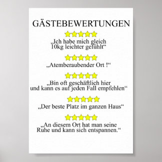 Póster Gästebwertung WC - Gäste Toilette