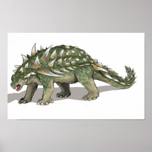 Póster Gastonia burgei - Dinosaurio cretáceo