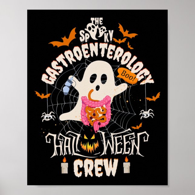Póster Gastroenterología espeluznante Halloween Crew Endo (Frente)
