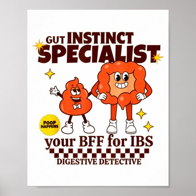 Póster Gastroenterologist Retro Intestine Gift Ibs Gi Nur (Frente)
