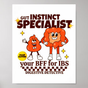 Póster Gastroenterólogo Retro Intestino Regalo Ibs Gi Enf