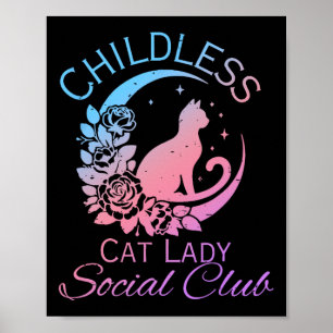 Póster Gata Kamala del club social de damas gatunas sin h