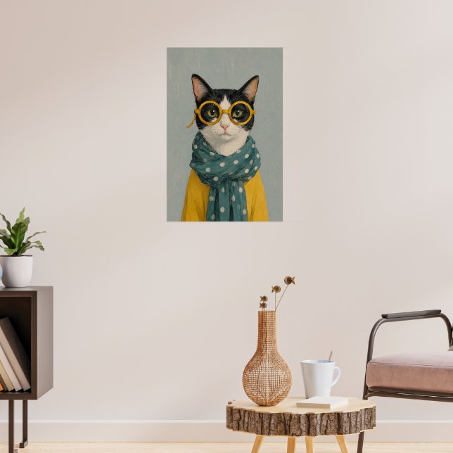 Póster Gata mamá mirando (Salón 3)