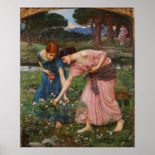 Póster Gather Ye Rosebuds Poster De John W. Waterhouse