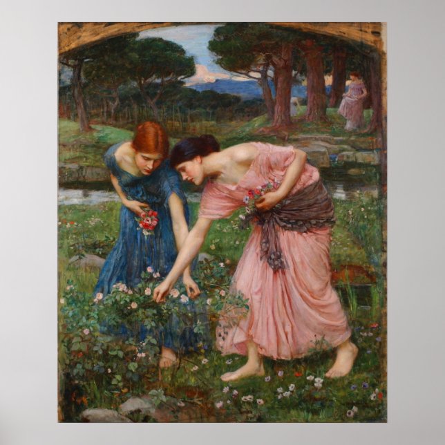 Póster Gather Ye Rosebuds Poster De John W. Waterhouse (Frente)