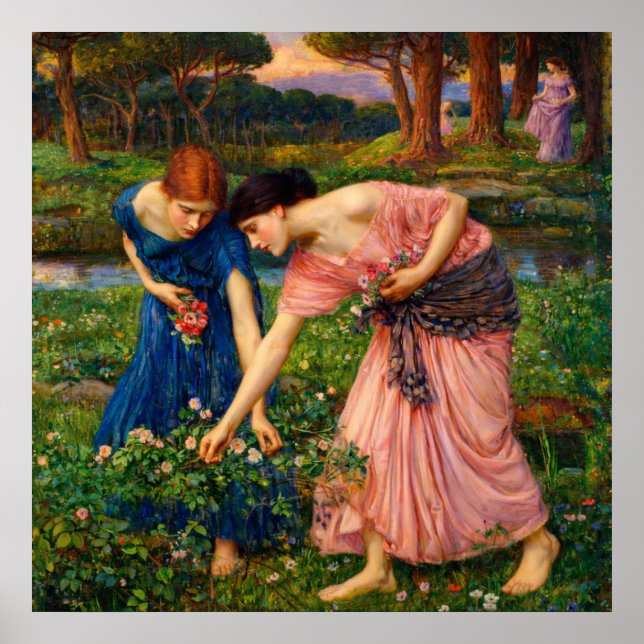 Póster Gather Ye Rosebuds While Ye May by Waterhouse (Frente)
