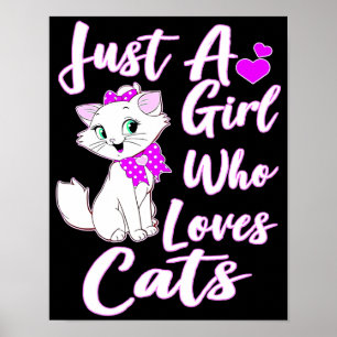 Póster Gatito Adorable Solo Una Chica Que Ama Los Gatos