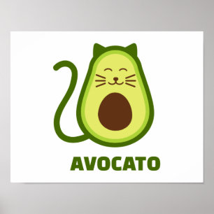 Póster Gatito aguacate