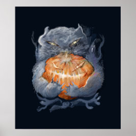 Póster ** gatito con calabaza **