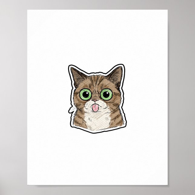 Póster Gatito con ojos abiertos (Frente)
