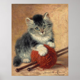 Póster Gatito con una bola de lana CC1172 Ronner-Knip