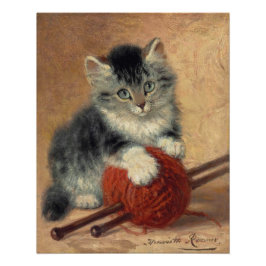 Póster Gatito con una bola de lana CC1174 Ronner-Knip