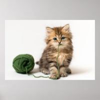 Gatito con yarn verde