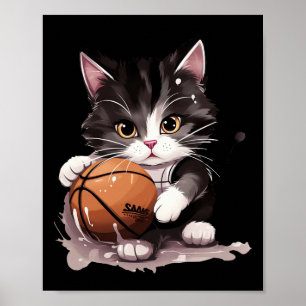 Póster Gatito de esmoquin jugando con aficionados al depo