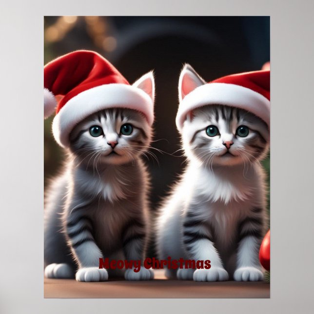 Póster Gatito de Navidad (Frente)