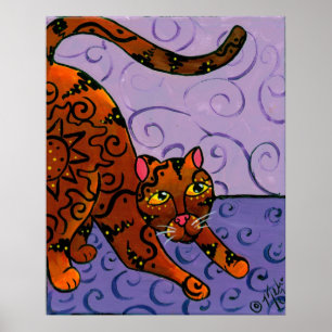Póster Gatito del sol naciente