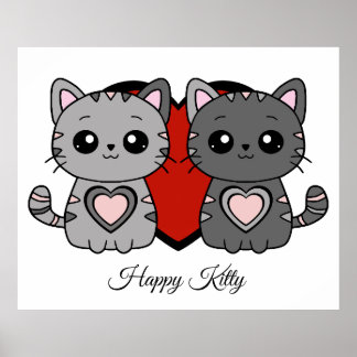 Póster Gatito Feliz 1