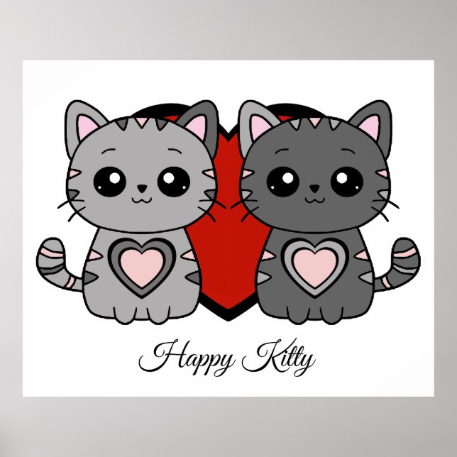 Póster Gatito Feliz 1 (Frente)