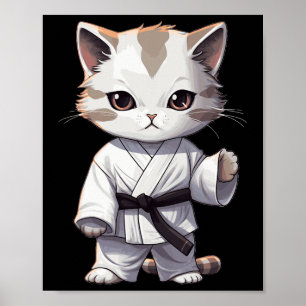 Póster Gatito Lindo Karate Artes Marciales Gatito Por Amo