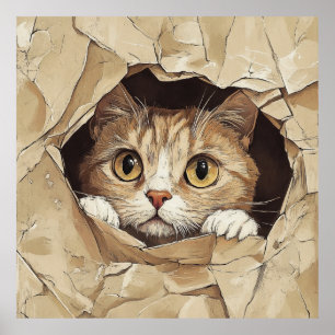 Póster Gatito lindo y juguetón