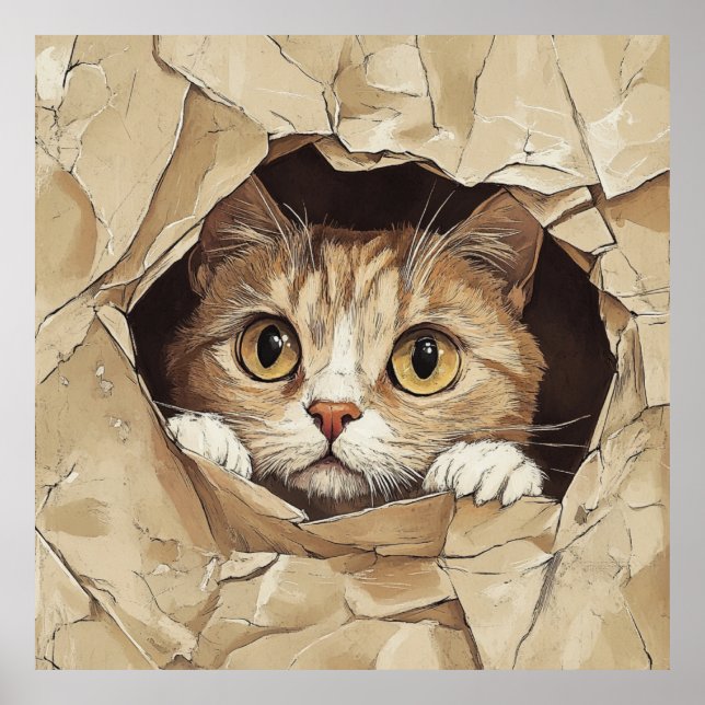 Póster Gatito lindo y juguetón (Frente)