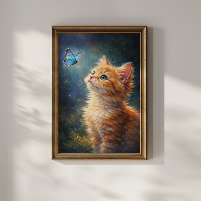 Póster Gatito y mariposa azul (Subido por el creador)