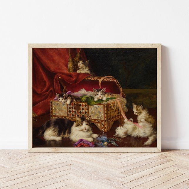 Póster Gatitos en cesta de costura | Jules Leroy (Subido por el creador)