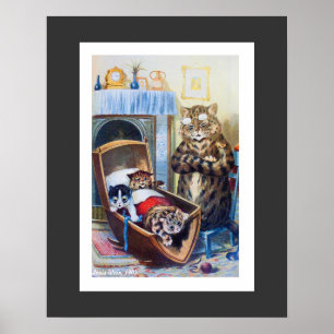Póster Gatitos en la cuna de Louis Wain